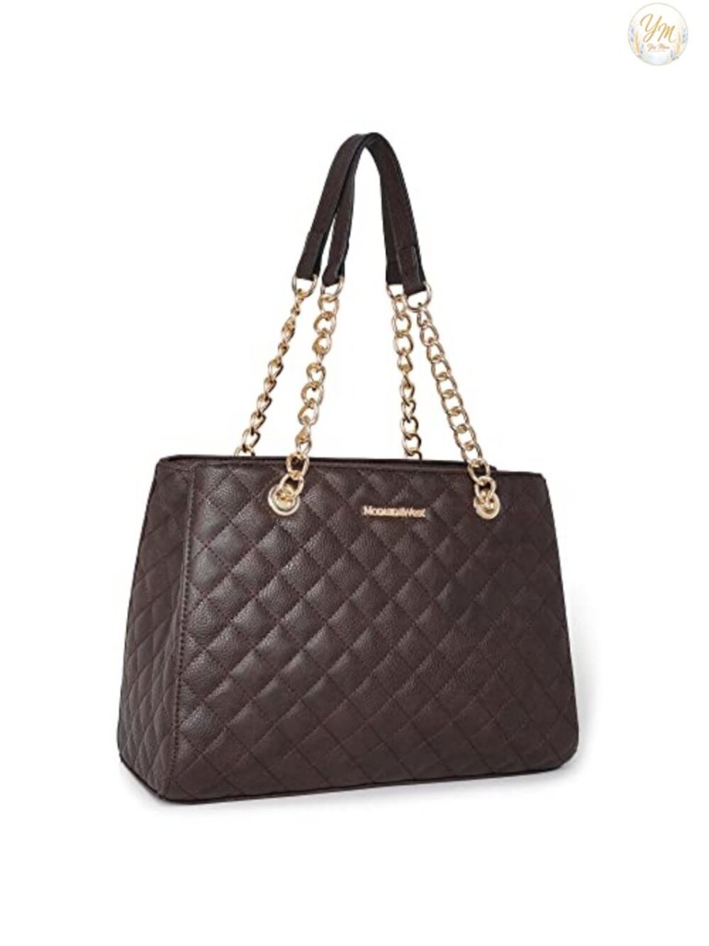 Montana West Quilted Chain Tote Bag Shoulder Purse Handbag